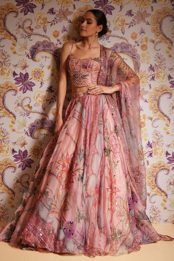 Burberry Silk Saree with Handwork Glass Beads Border Lace Unstitched Blouse Piece Set